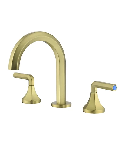 Boyel Living 8" Widespread Brass Bathroom Faucet with Double Handles & Lead-Free Hose