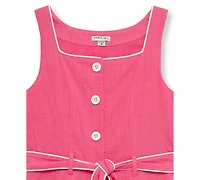 H by Habitual Girls' 7-16 Belted Square Neck Romper