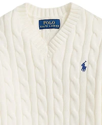 Polo Ralph Lauren Girls' 2T-6X Cable-Knit V-Neck Sweater