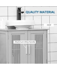 Kleankin Bathroom Under Sink Cabinet Vanity Unit w/ Adjustable Storage Shelves