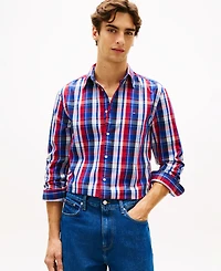 Tommy Hilfiger Men's Flex Poplin Multi-Check Shirt, Regular and Big & Tall