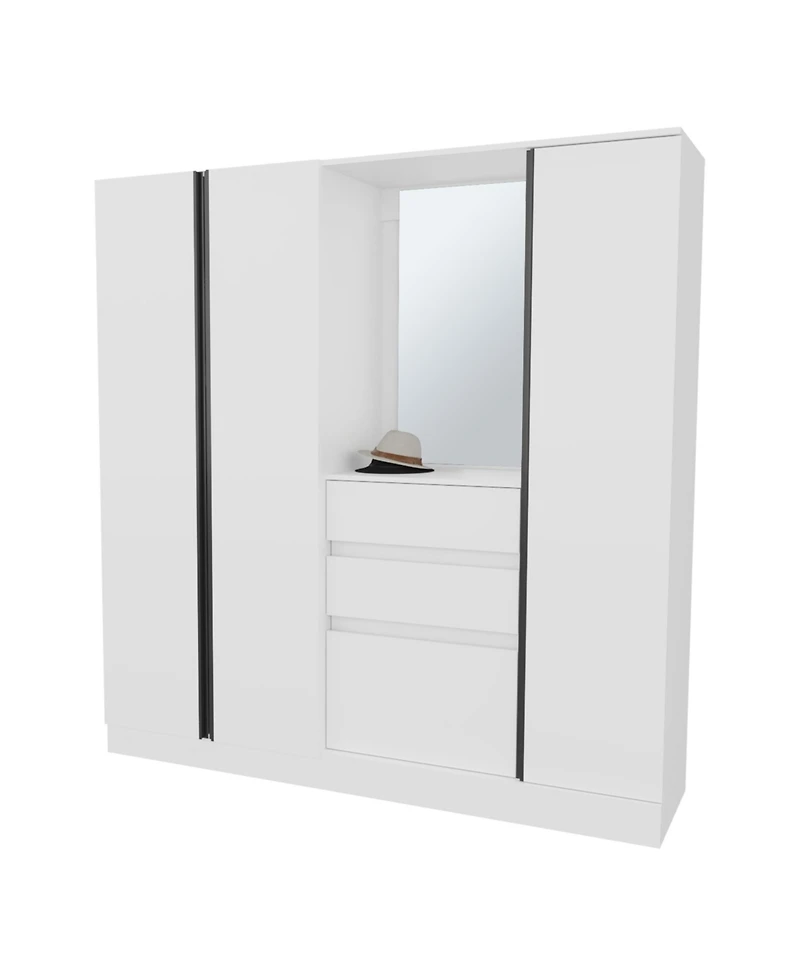 Fm Furniture Canyon Wardrobe Organizer with Mirror and Storage Compartments