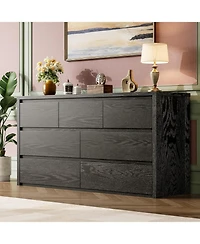 gaomon 7 Drawer Dresser for Bedroom, Wide Wood Chest of Drawers Handle Free