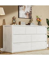 gaomon 7 Drawer Dresser for Bedroom, Wide Wood Chest of Drawers Handle Free