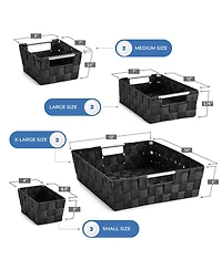 Sorbus 9 Piece Variety Hand-Woven Storage Baskets - for Home & Closet Organization