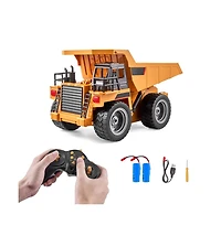 Slickblue Rc Dump Truck Toy, 9-Channel 1:18 Scale, Remote Control Dump Truck Rc Construction Vehicle Truck Toy