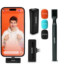 Movo Wireless Mini Di Ultra Compact Wireless Lav Microphone System for iPhone