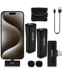 Movo Wireless Mini Usb-c Duo Wireless Microphone for iPhone 15 and up