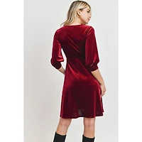 Hello Miz Maternity Velvet V Neck Wrap Nursing Dress