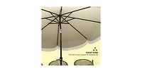 Flynama One 10ft Outdoor Market Patio Umbrella with 8 Sturdy Ribs, Tilt/Crank Push Button for Garden, Deck, Backyard and Pool