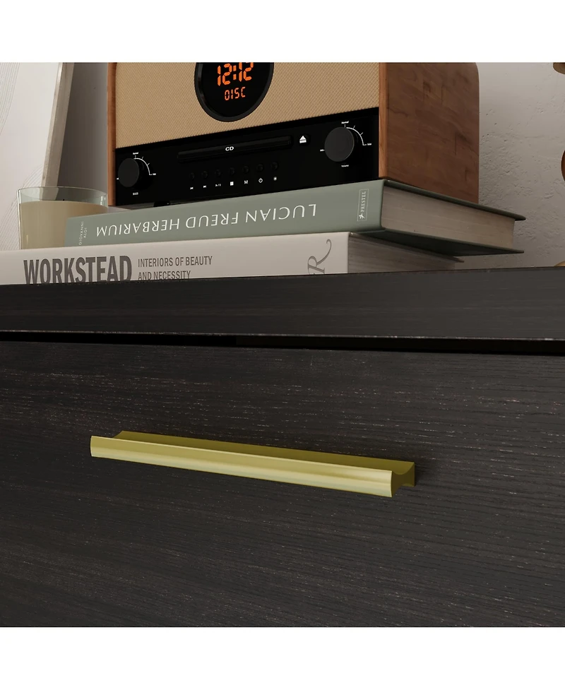 Homsee Black Wood Dresser Chest of Drawer With 6 Drawers