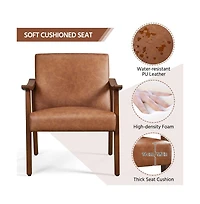 Yaheetech Modern Accent Chair Mid-Century Upholstered Armchair