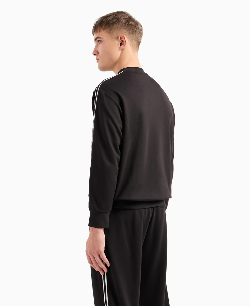 A|X Armani Exchange Men's Striped Sleeve & Logo Sweatshirt