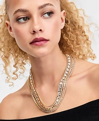 I.n.c. International Concepts Crystal Multi-Row Statement Necklace, 16" + 3" extender, Macy's Exclusive