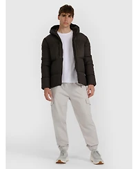 4F Men's down jacket with synthetic filling - khaki