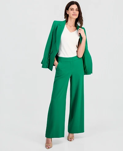 Tahari Asl Women's Mid-Rise Wide Leg Pants
