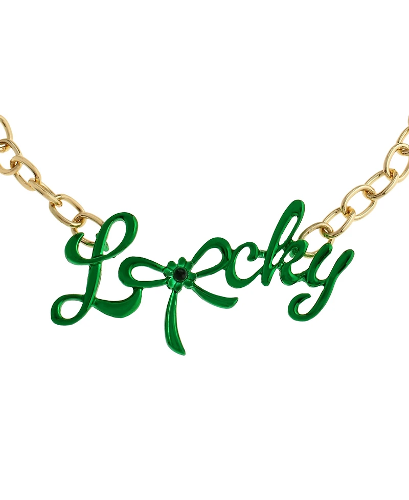 Betsey Johnson Faux Stone Paddy's Princess Lucky Bib Necklace