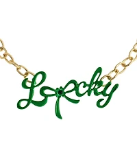 Betsey Johnson Faux Stone Paddy's Princess Lucky Bib Necklace