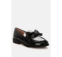 London Rag Women's Araminta Classic Chunky Bow Loafers