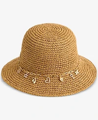 On 34th Charm Trim Paper Crochet Bucket Hat, Macy's Exclusive