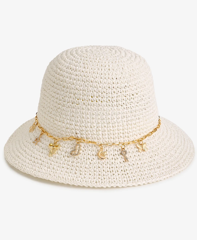 On 34th Charm Trim Paper Crochet Bucket Hat, Macy's Exclusive