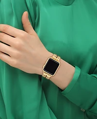 Coach Women's Gold Tone Stainless Steel With Crystals Heart Apple Watch, Strap 38mm, 40mm, 41mm