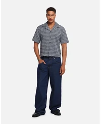 Xxiii Men's Boucle Tweed Crop Button Up Shirt