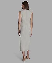 Bcbg Women's Sleeveless Rhinestone Crew neck Midi Dress