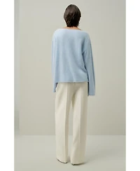 Lilysilk Women's Boat-Neck Brushed Cashmere Sweater
