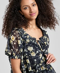 And Now This Women's Ruffled Tie-Neck Top, Macy's Exclusive