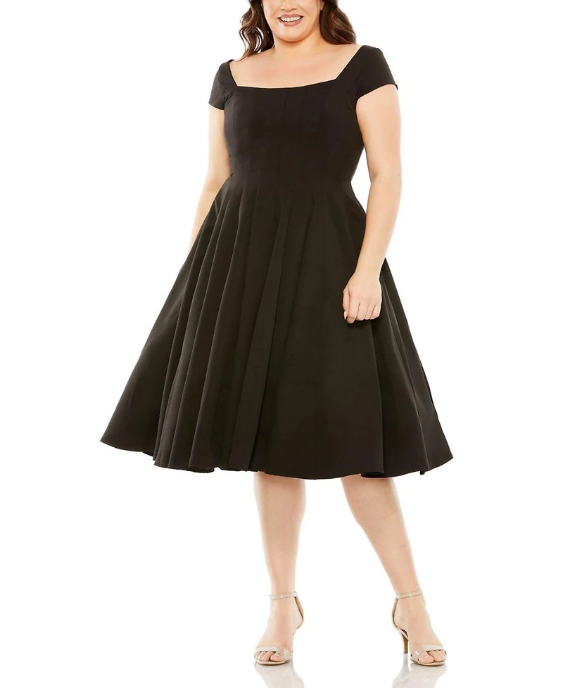 Mac Duggal Women's Ieena Sequined One Shoulder Bishop Sleeve Trumpet Gown