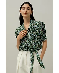 Lilysilk Women's Puff-Sleeve Blouse - Made With Liberty Fabric