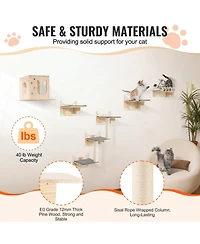 Cozito 5-Piece Wall-Mounted Cat Shelf & Perch Set, Holds up to 40 lbs