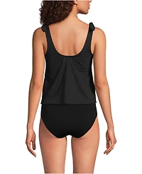 Lands' End Women's Tie Shoulder Flutter Tankini Top