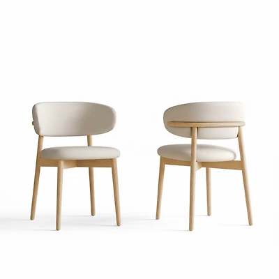 Boyel Living Mid-Century Modern Dining Chairs Set of 2 with Wooden Legs for Kitchen and Room