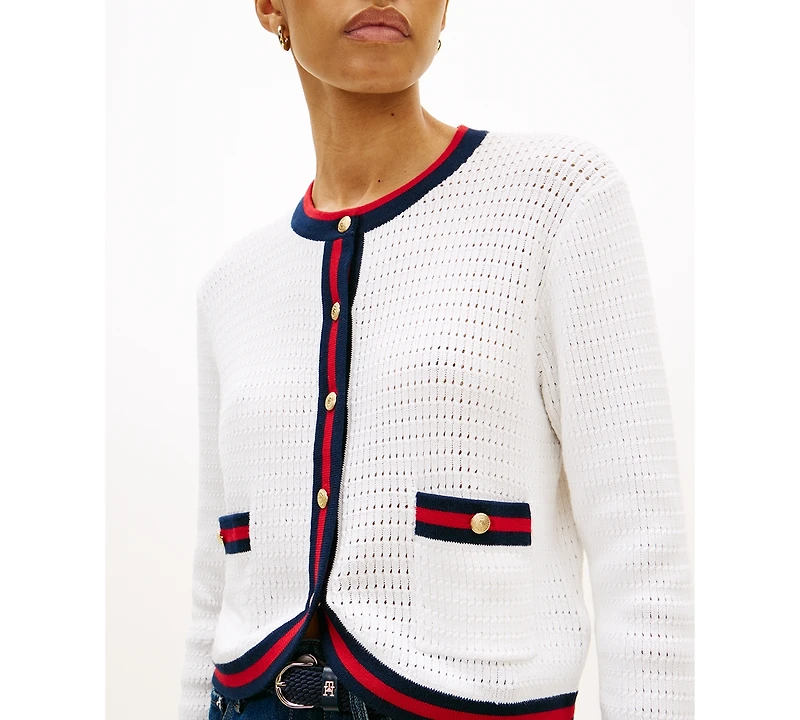 Tommy Hilfiger Women's Crewneck Cardigan Sweater