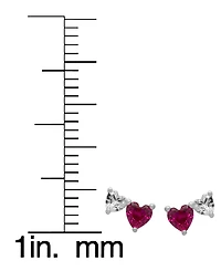 Macy's 2-Pc. Lab Grown Pink Sapphire (3.58 ct. t.w.) & White Sapphire (1.36 ct. t.w.) Graduated Heart Necklace with Earrings Set in Sterling Silver