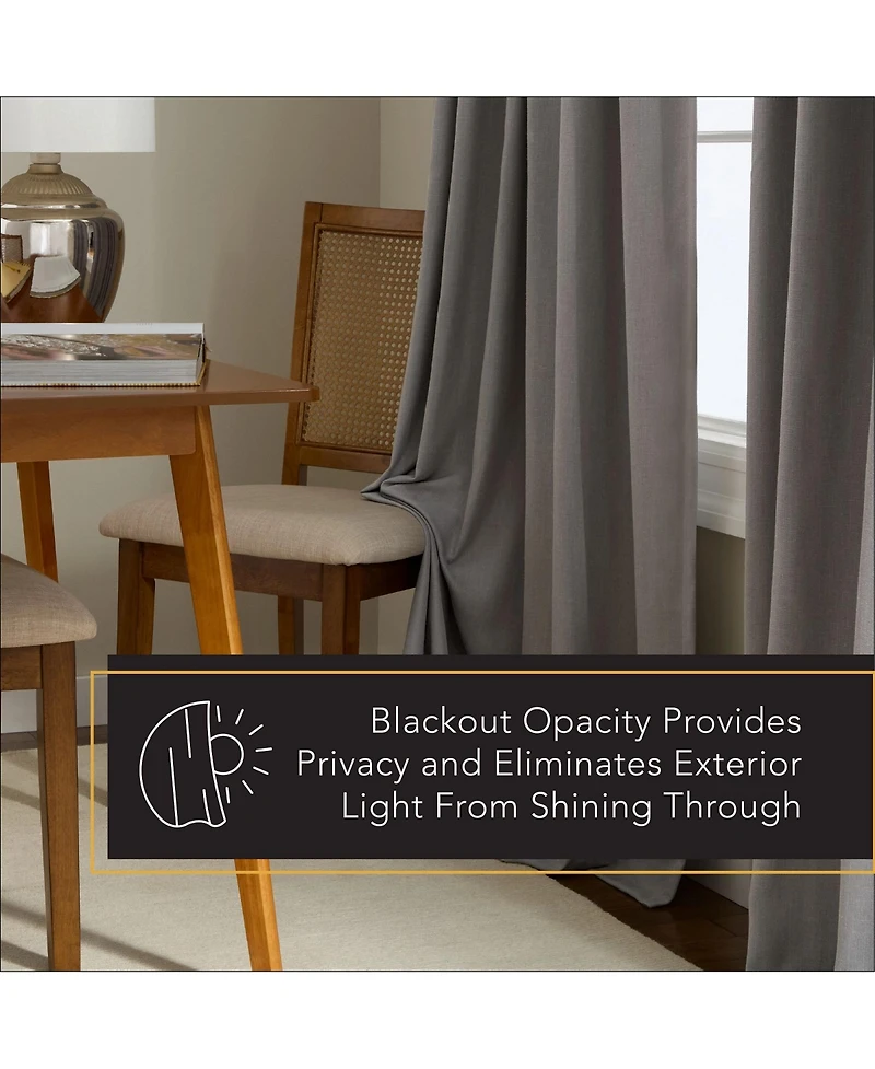 Town & Country Luxe Arlo Navy Blue Solid Linen 100% Blackout