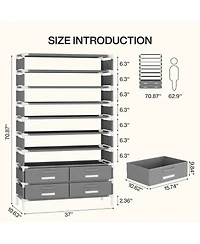 Tribesigns 10-Tier Shoe Rack, with 4 Bins Drawers, for 32 Pairs Shoes