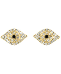 Effy Collection White And Black Diamond Earrings (1/5 ct. t.w.) in 14k Yellow Gold Over Sterling Silver