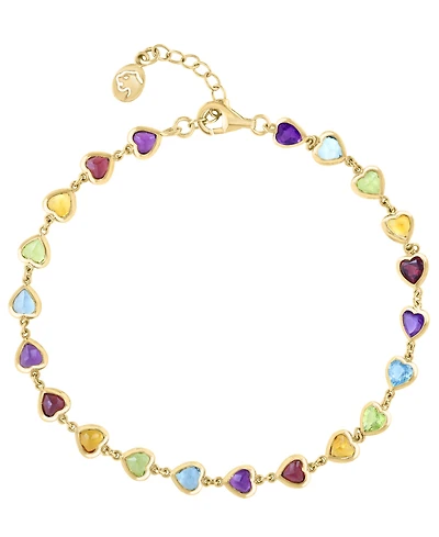 Effy Collection Multi-Gemstone (5-5/8 ct. t.w.) Bracelet in 14k Yellow Gold Over Silver