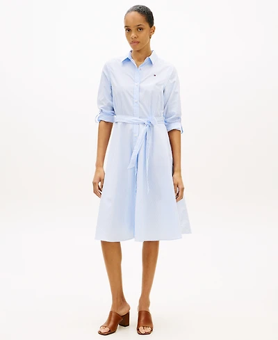 Tommy Hilfiger Women's Poplin Collared Shirt Dress