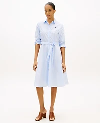 Tommy Hilfiger Women's Poplin Collared Shirt Dress