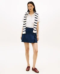 Tommy Hilfiger Women's Classic Poplin Solid Short-Sleeve Shirt