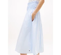 Tommy Hilfiger Women's Smocked Pull-On Midi Skirt