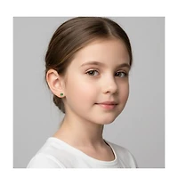 GiGiGirl Adorable 14K Gold Plated Red Cubic Zirconia Stud Earrings for Teens