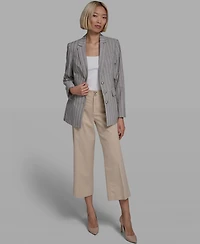 Karl Lagerfeld Paris Women's Collared Multi Stripe Jacket