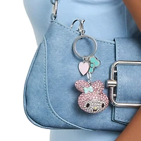 Hello Kitty Sanrio My Melody Crystal Keychain with Heart & Bow Charms