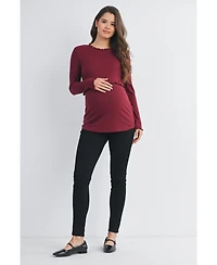 Hello Miz Maternity Long Sleeve Ribbed Double Layer Nursing Top