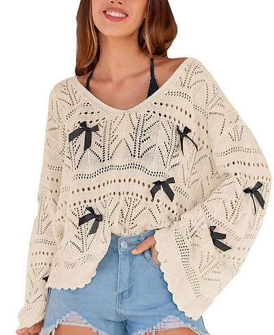 Cupshe Women's Knot Today Beige Cover-Up Top